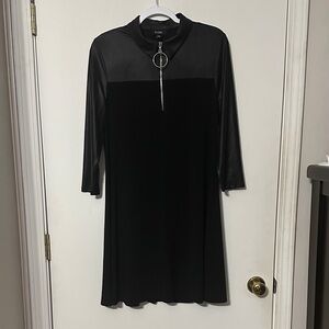 MSK Black Long Sleeve Dress with Ring Zipper